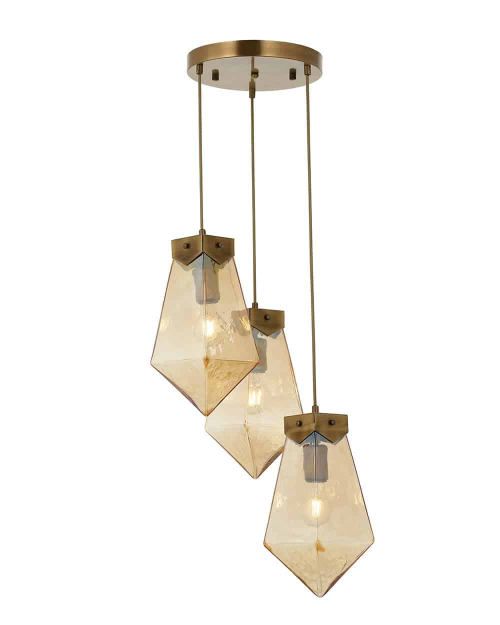 Sah 3lu Bal Renk Cam Eskitme Tepsi Sarkit Avize Tavcam Avize